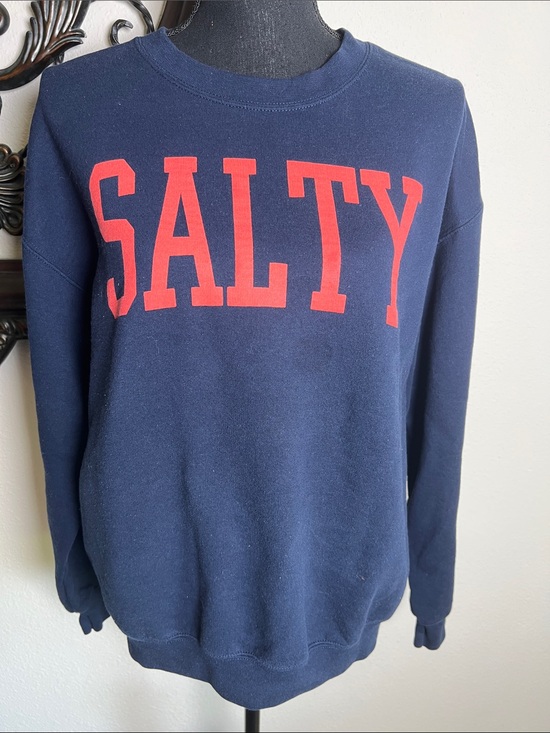 Gildan Tops - Gildan Unisex Adult Navy Blue Heavy Blend Crewneck Sweatshirt Salty in Red M